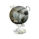 7.5" Globe Glass Bong Etched Map