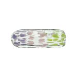 Inside Out Double Blown Purple Pink Green Dot Rectangle Glass Hand Pipe
