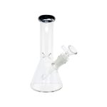 8 Inch Clear Beaker Bong With Black Color Lip