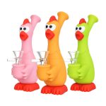 What The Cluck Silicone Water Pipe - 7" / 14mm F / Colors Vary
