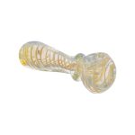 Inside Out Yellow Color Changing Glass Spoon Pipe With Fuming Twist