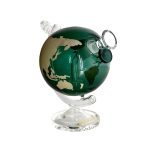 7.5" Globe Glass Bong Etched Map