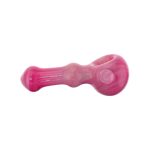 Large Pink Over White Glass Hand Pipe