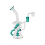 difflite - Teal Double Uptake Klein Recycler Glass Dab Rig