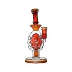 Oval Sphere Glass Dab Rig W/ Opal Triseed Perc