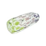 Inside Out Double Blown Purple Pink Green Dot Rectangle Glass Hand Pipe