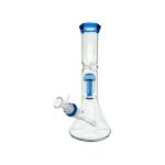 Clear Beaker Bong With Blue Tree Perc And Mouthpiece