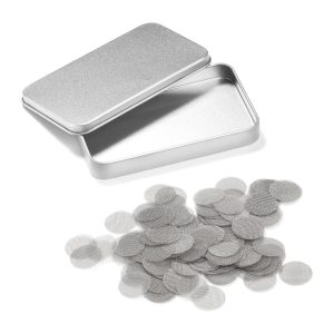 Pipe Screens 200 Pieces Stainless Steel 3/8" (0.375 Inch | 9.5 mm) Pipe Bowl Fiters with Metal Storage Box