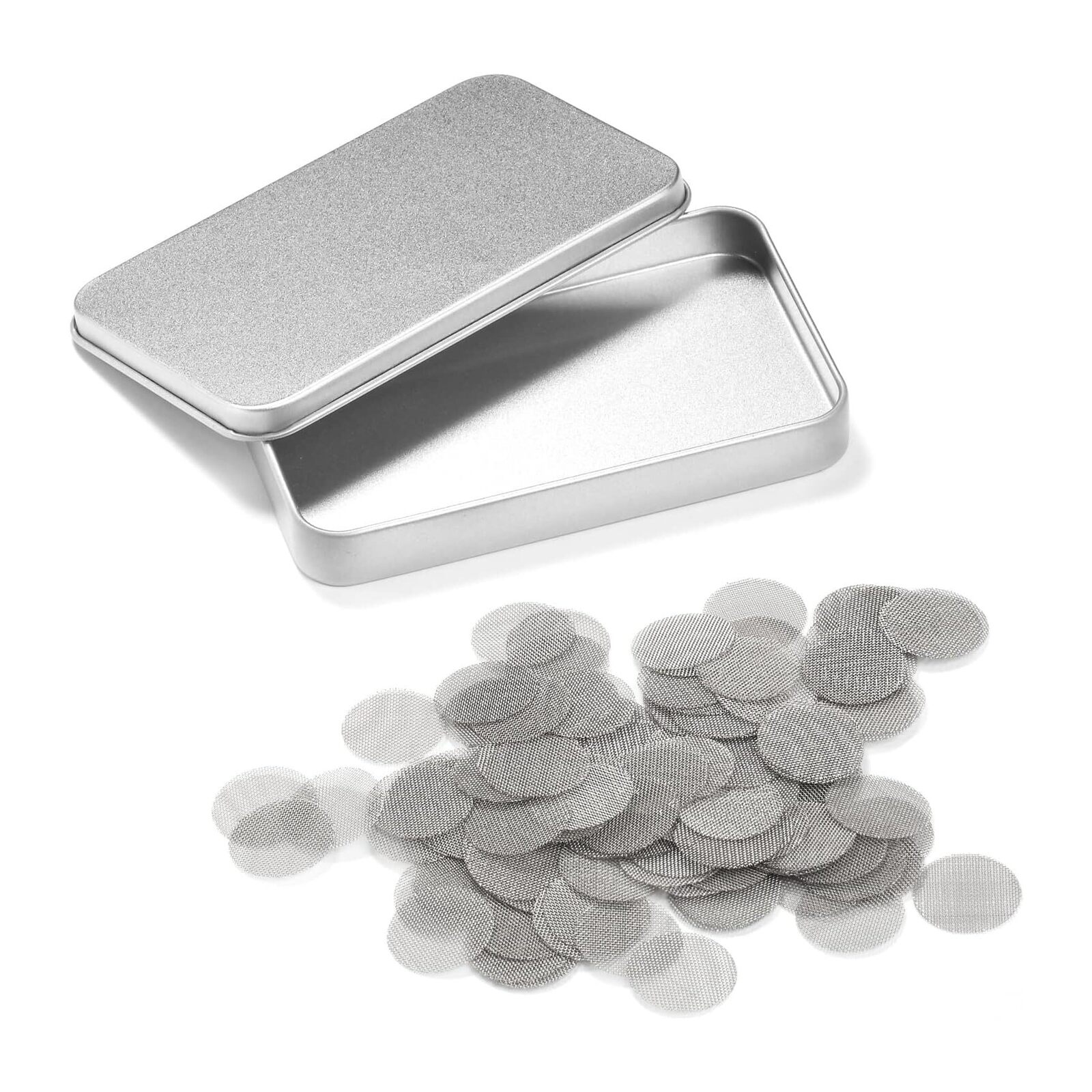 Pipe Screens 200 Pieces Stainless Steel 3/8" (0.375 Inch | 9.5 mm) Pipe Bowl Fiters with Metal Storage Box