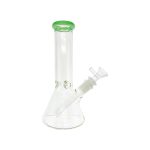 8 Inch Clear Beaker Bong With Sea Foam Green Color Lip