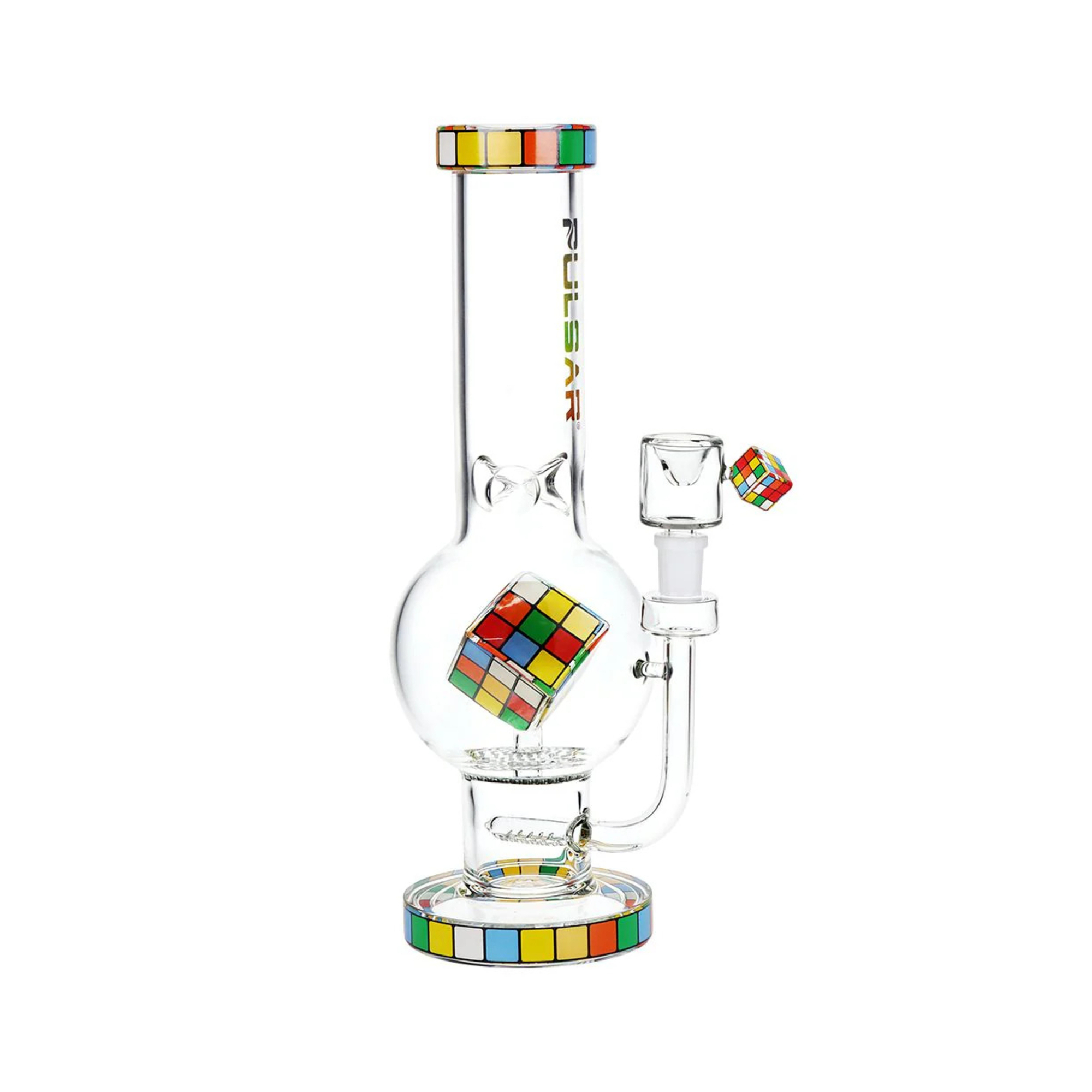 difflite Rubik's Cube Perc Bubble Base Glass Water Pipe