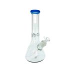 9mm Thick Clear Beaker Water Pipe Bong With Periwinkle Mouthpiece 12 Inch