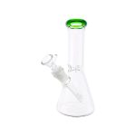 8 Inch Clear Beaker Bong With Green Color Lip