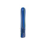 Glass Chillum Pipe - Purple, White, Black Line Work Glass One Hitter