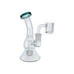 Glass Mini Dab Rig With Color Lip Dark Green