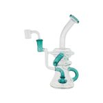 difflite - Teal Double Uptake Klein Recycler Glass Dab Rig