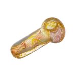 Inside Out Multicolor Changing Glass Spoon Pipe With Fuming Linework