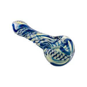 Glass Hand Pipe With Inside Out Color Changing Medium Size
