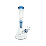 Clear Beaker Bong With Blue Tree Perc And Mouthpiece