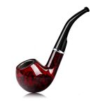 Joyoldelf Tobacco Pipe, Classic Smoking Pipe with Foldable Pipe Stand, Bent Tobacco Pipes for Smoking with Gift Box and Smoking Accessories