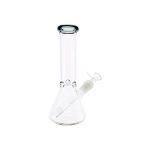 8 Inch Clear Beaker Bong With Shadow Black Color Lip