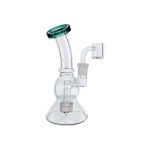 Glass Mini Dab Rig With Color Lip Dark Green