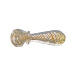 Inside Out Yellow Color Changing Glass Spoon Pipe With Fuming Twist
