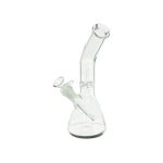 Clear Beaker Glass Bong With Bent Neck 10 Inch