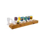 16 Hole Wood Display Stand Holder For 14mm Bong Bowl Pieces Or Quartz Bangers - Charred White Oak
