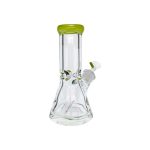 8 Inch Extra Extra Thick Clear Glass Bong With Slyme Green Mouthpiece