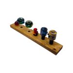 5 Hole Wood Display Stand Holder For 14mm Bong Bowl Pieces Or Quartz Bangers - White Oak