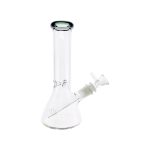 8 Inch Clear Beaker Bong With Shadow Black Color Lip