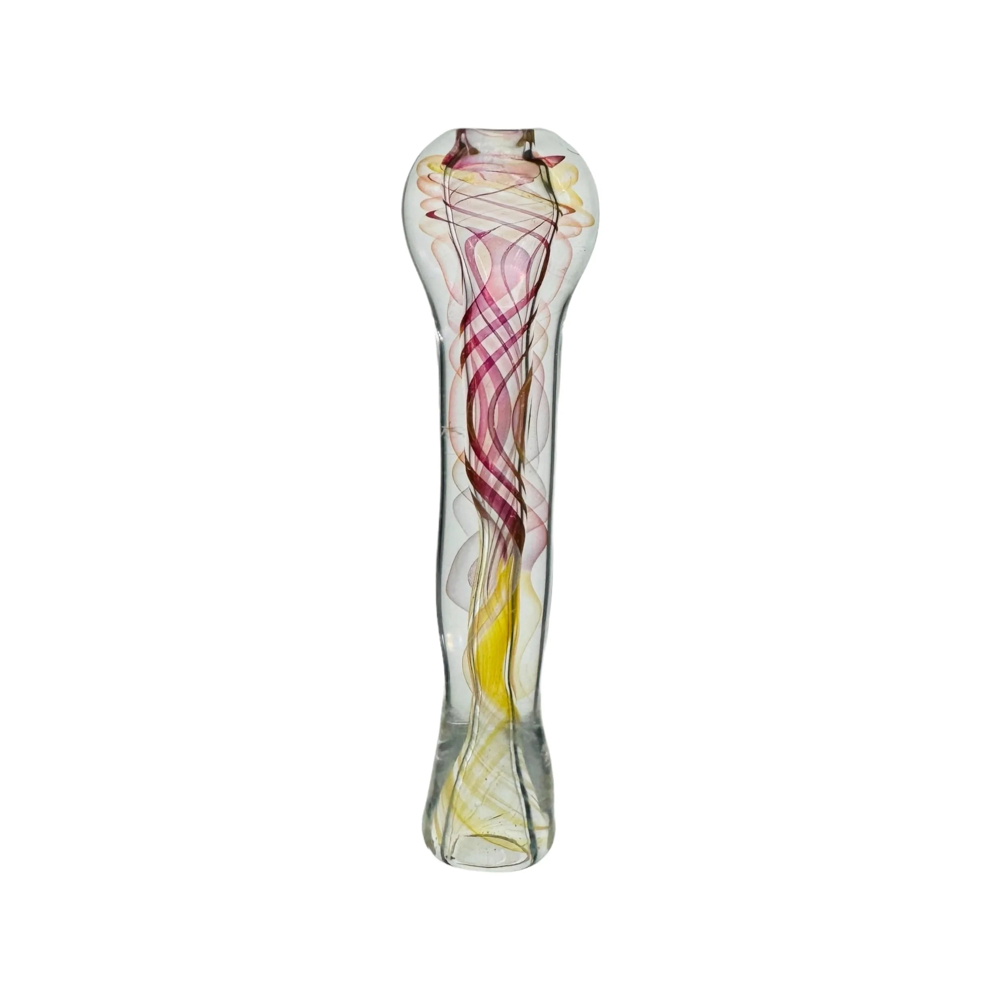 Pink Gold Fuming Inside Out Explosion Glass Chillum Pipe