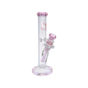 Pink difflite Straight Tube Bong 10 Inch