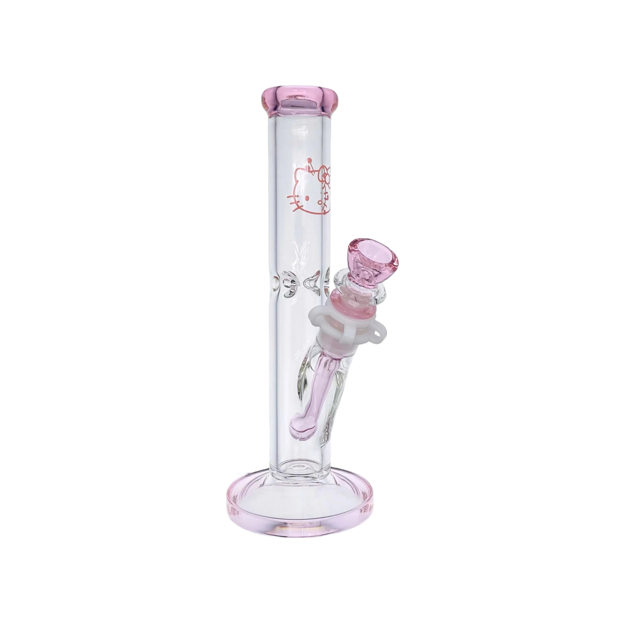 Pink difflite Straight Tube Bong 10 Inch