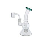 Glass Mini Dab Rig With Color Lip Dark Green