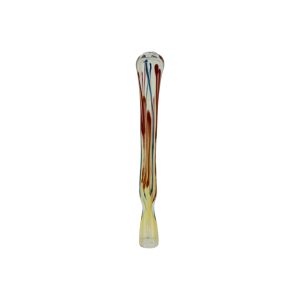 Glass Chillum Pipe - Extra Long Red And Blue Hand Pipe