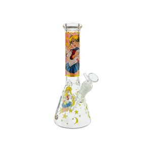 Blonde Anime Girl With Black Cat 10 Inch Water Pipe