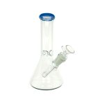 8 Inch Clear Beaker Bong With Periwinkle Color Lip