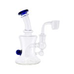 Mini Dab Rig With Blue Mouthpiece And Marble