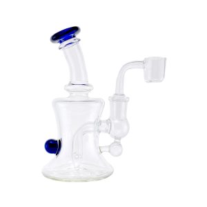 Mini Dab Rig With Blue Mouthpiece And Marble