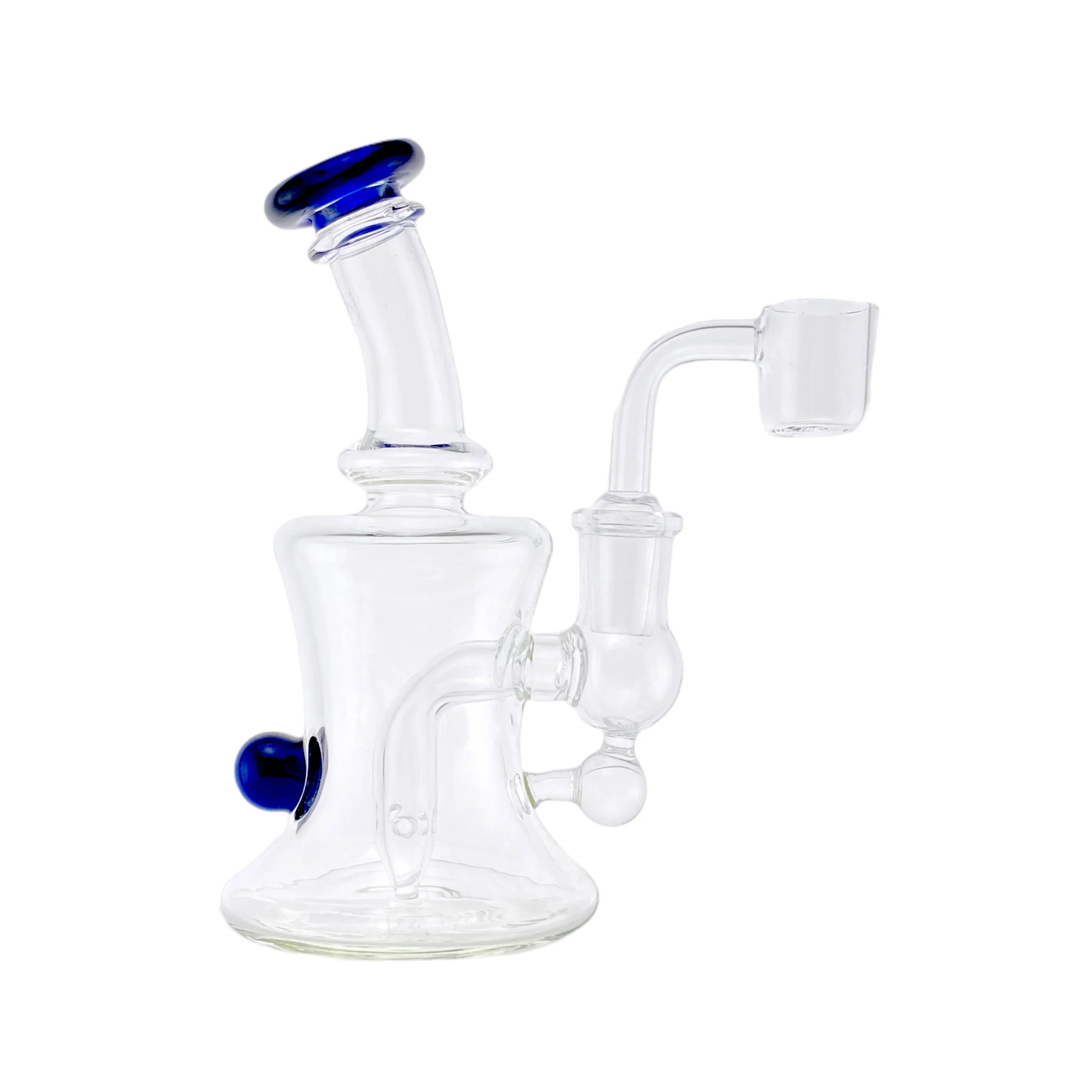 Mini Dab Rig With Blue Mouthpiece And Marble