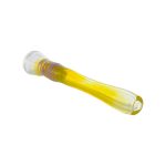 Glass Chillum Pipe - Yellow Silver Fuming With Purple Wrap
