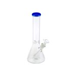 Clear Beaker Bong With Blue Color Lip 12 Inch