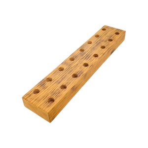16 Hole Wood Display Stand Holder For 14mm Bong Bowl Pieces Or Quartz Bangers - Charred White Oak