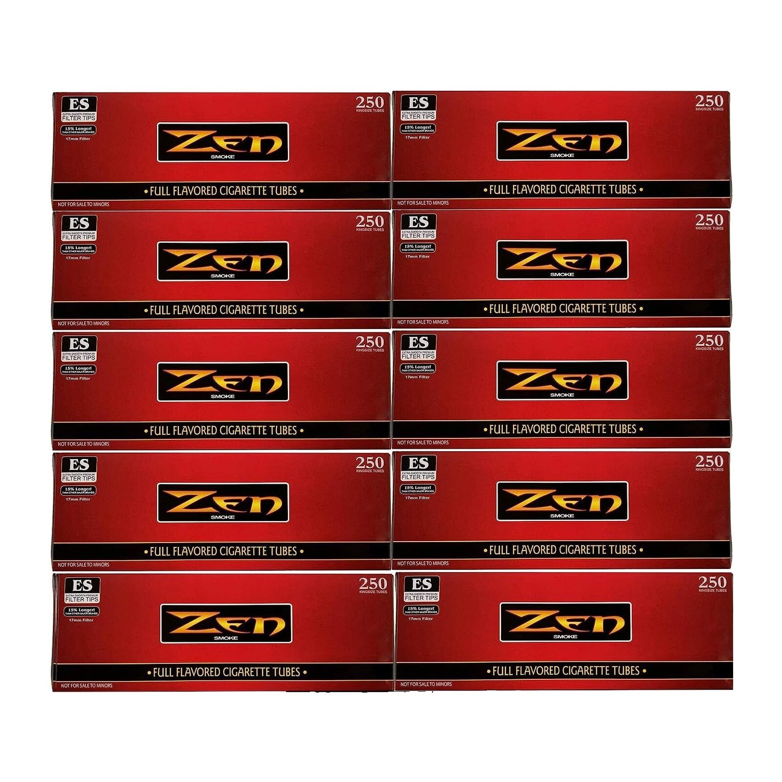 ZEN King Size Full Flavor Cigarette Tubes - 10 Boxes