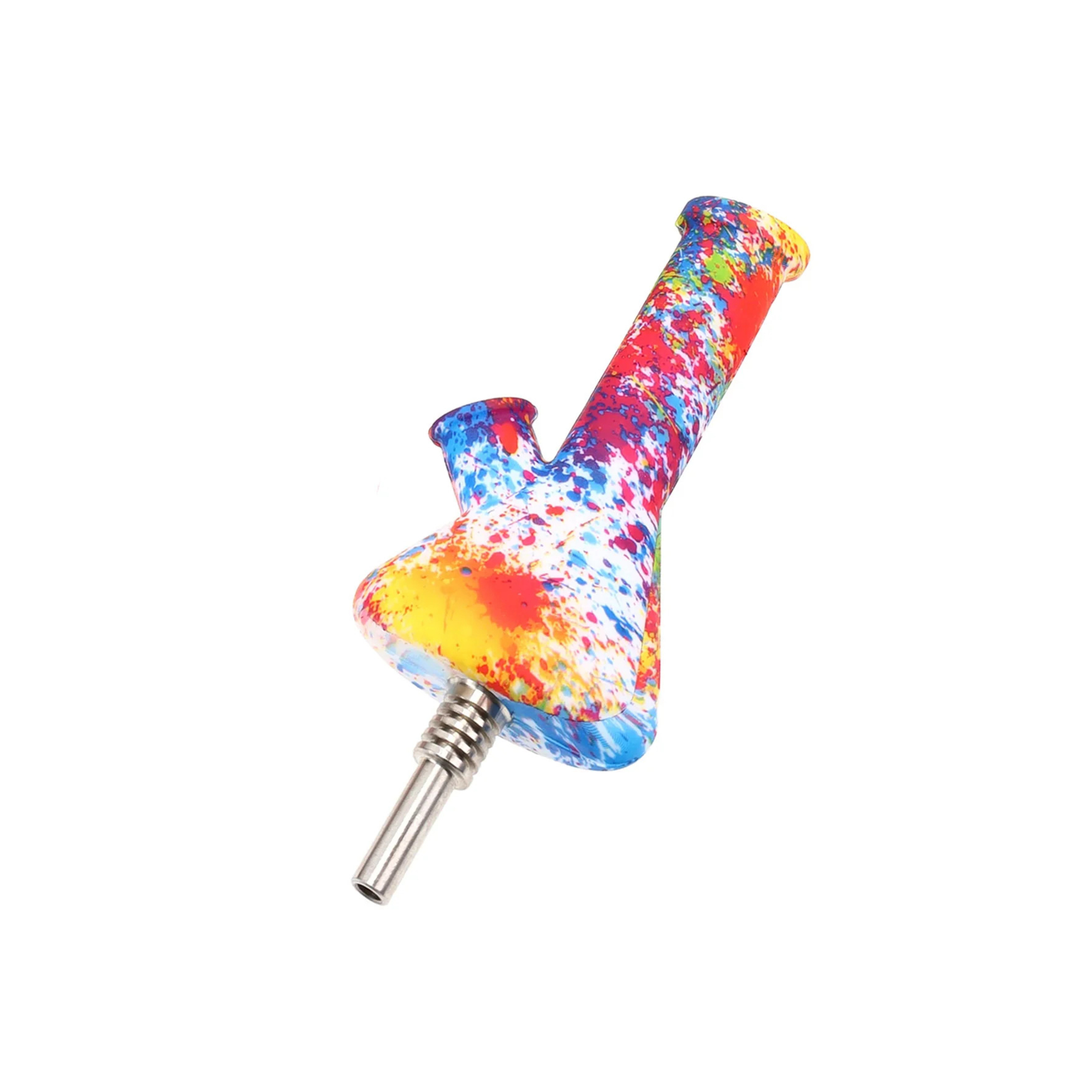 Silicone Nectar Collector with Glass Bubbler and Titanium Tip