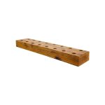16 Hole Wood Display Stand Holder For 14mm Bong Bowl Pieces Or Quartz Bangers - Charred White Oak