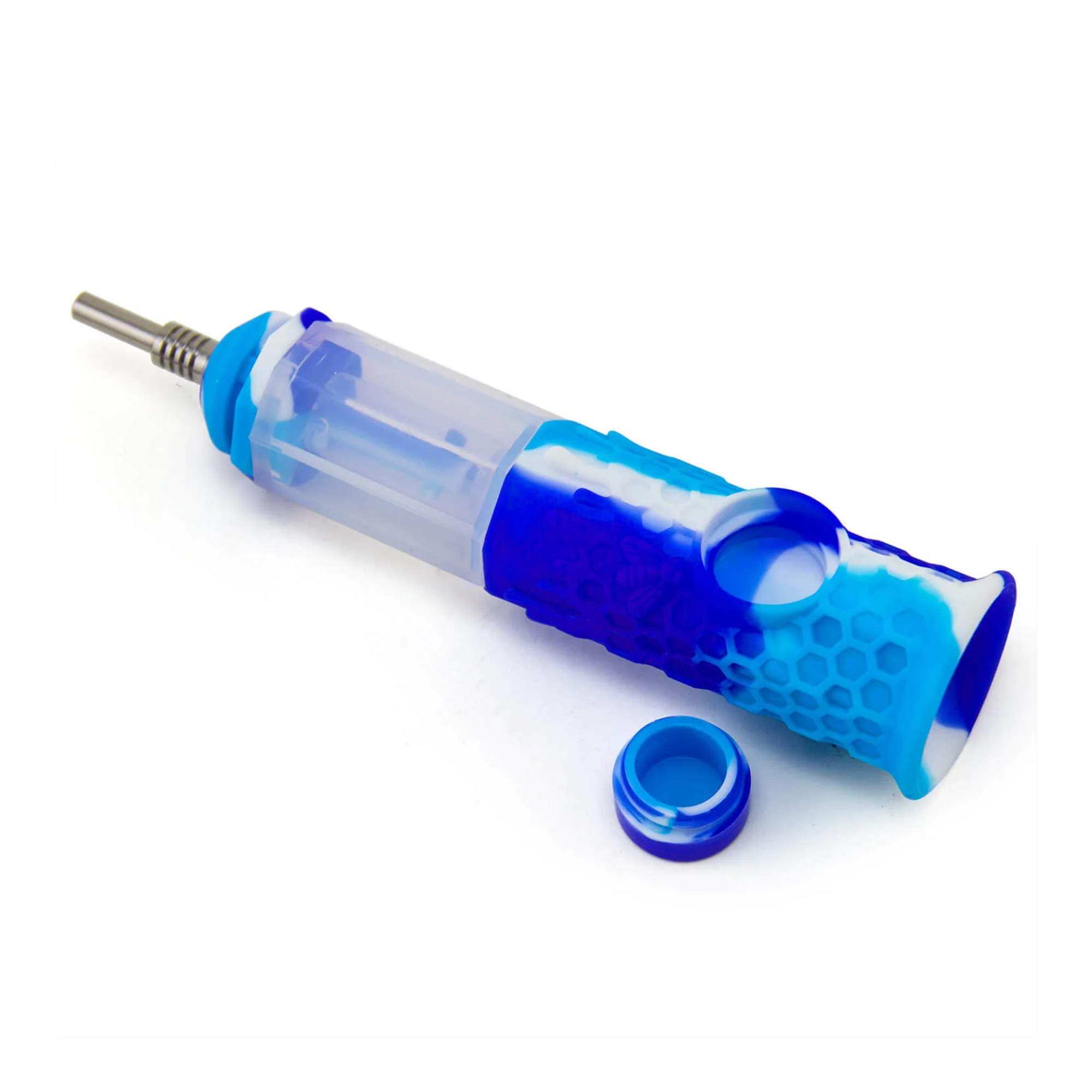 2-in-1 Water Pipe & Silicone Nectar Collector Kit with 8PCS Fun Animal Dab Tools