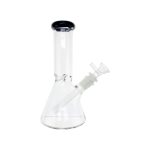 8 Inch Clear Beaker Bong With Black Color Lip